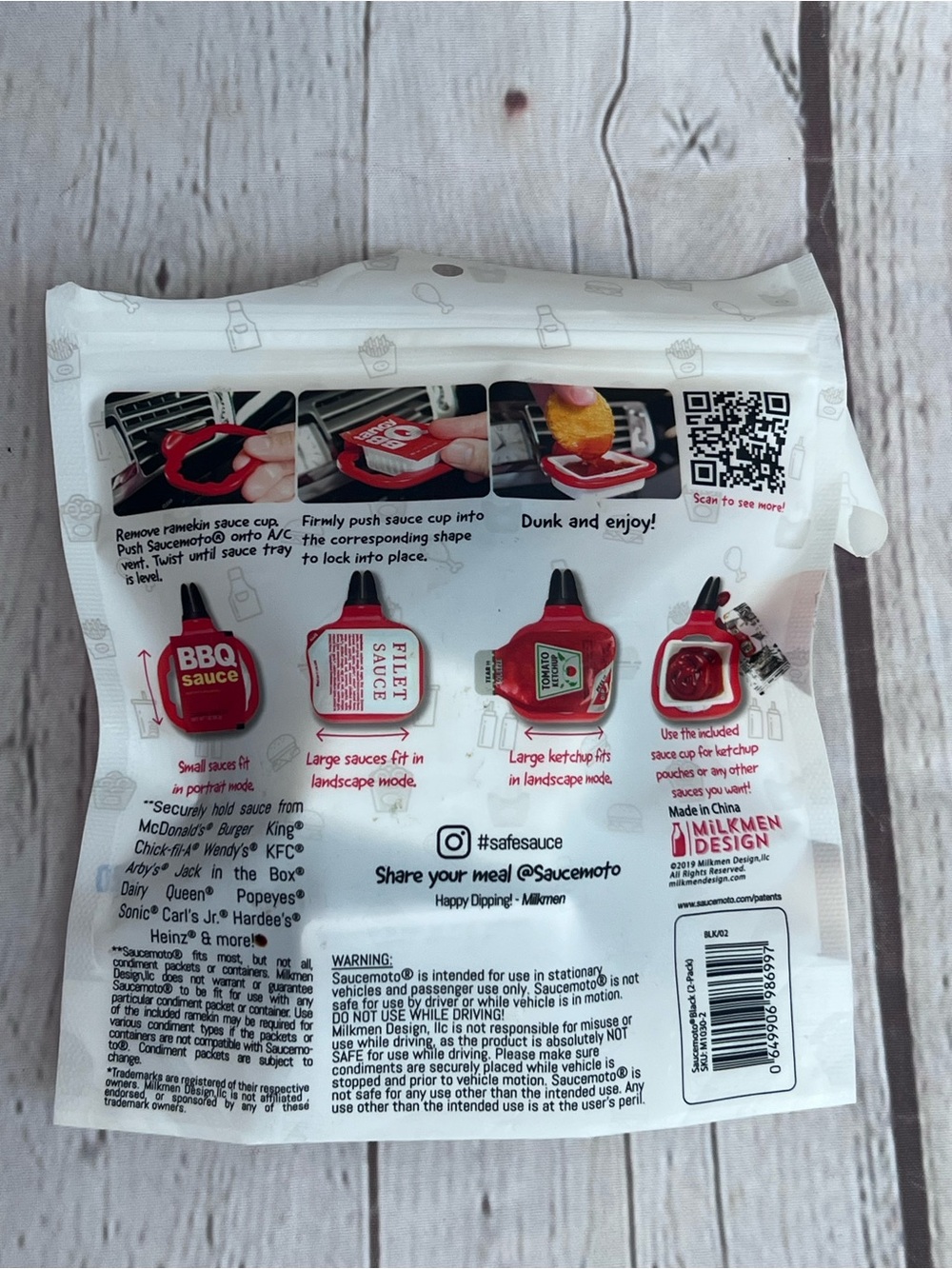 Saucemoto Dip Clip (An in-car sauce holder for ketchup/dipping sauces) 2 pack - Picture 9 of 14